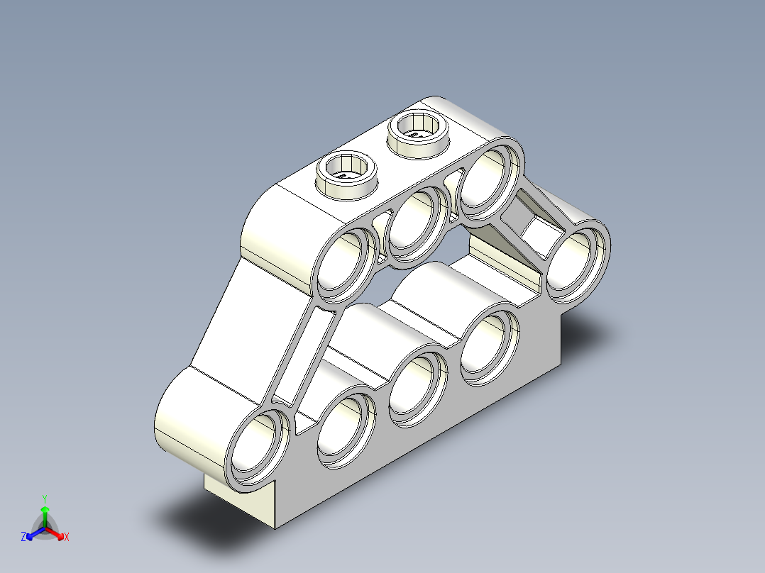 气缸电机-32333 Clear Technic Engine Block 1 x 5 x 3正等轴测图