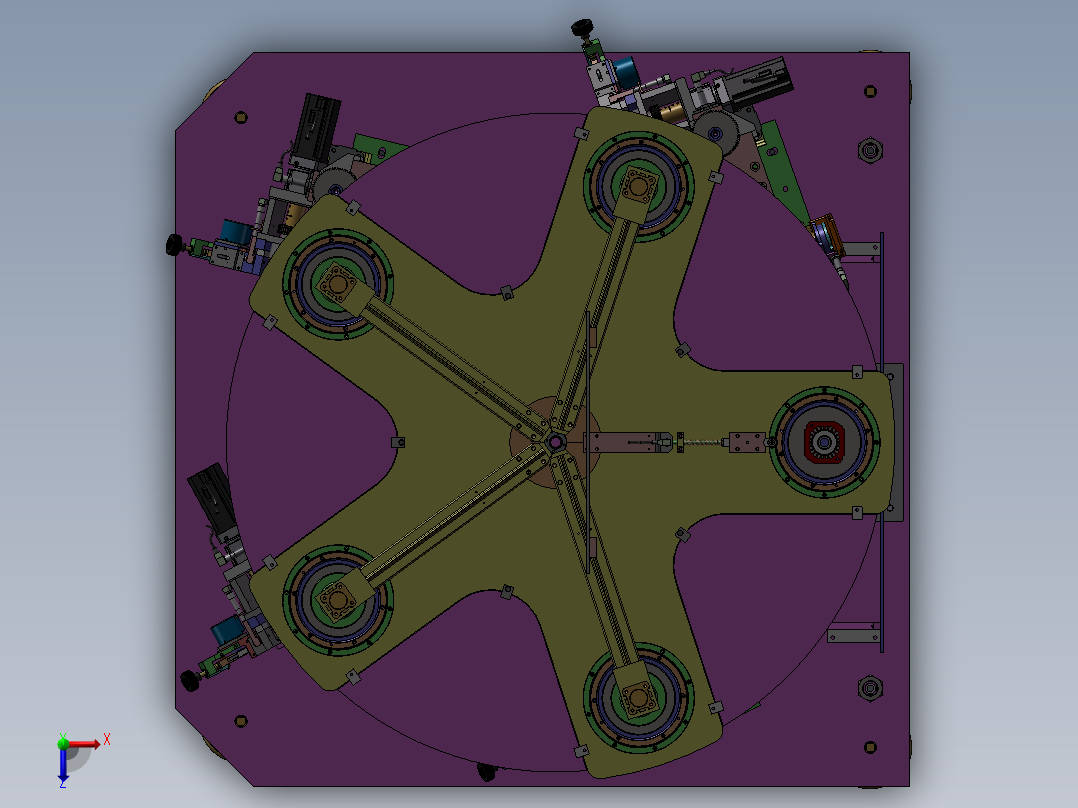 槽格机总成俯视图