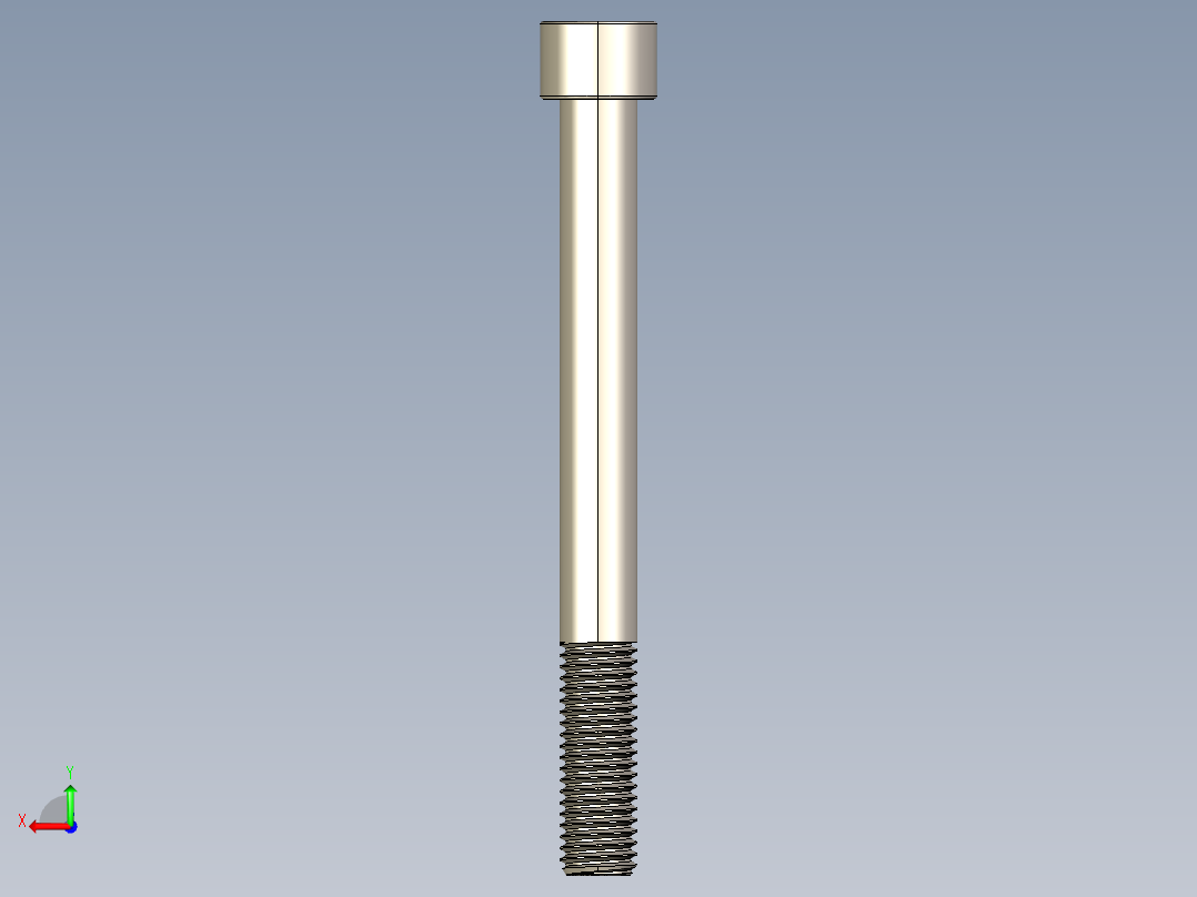 Screw_DIN_912_M12x120_A2.STEP公制内六角螺钉后视图