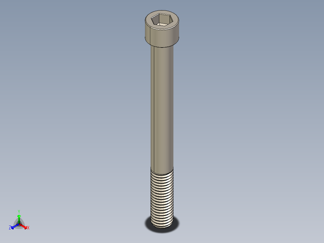 Screw_DIN_912_M12x120_A2.STEP公制内六角螺钉正等轴测图