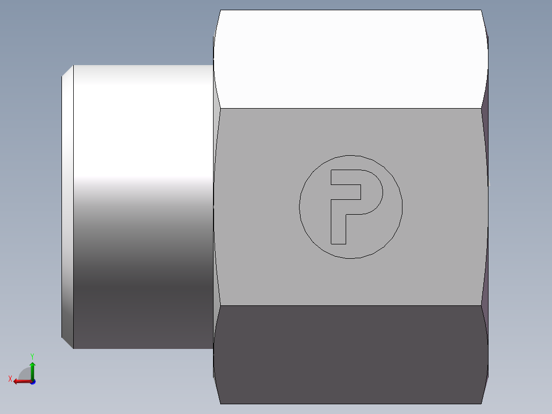 直通内螺纹接头、5DB-30-12后视图