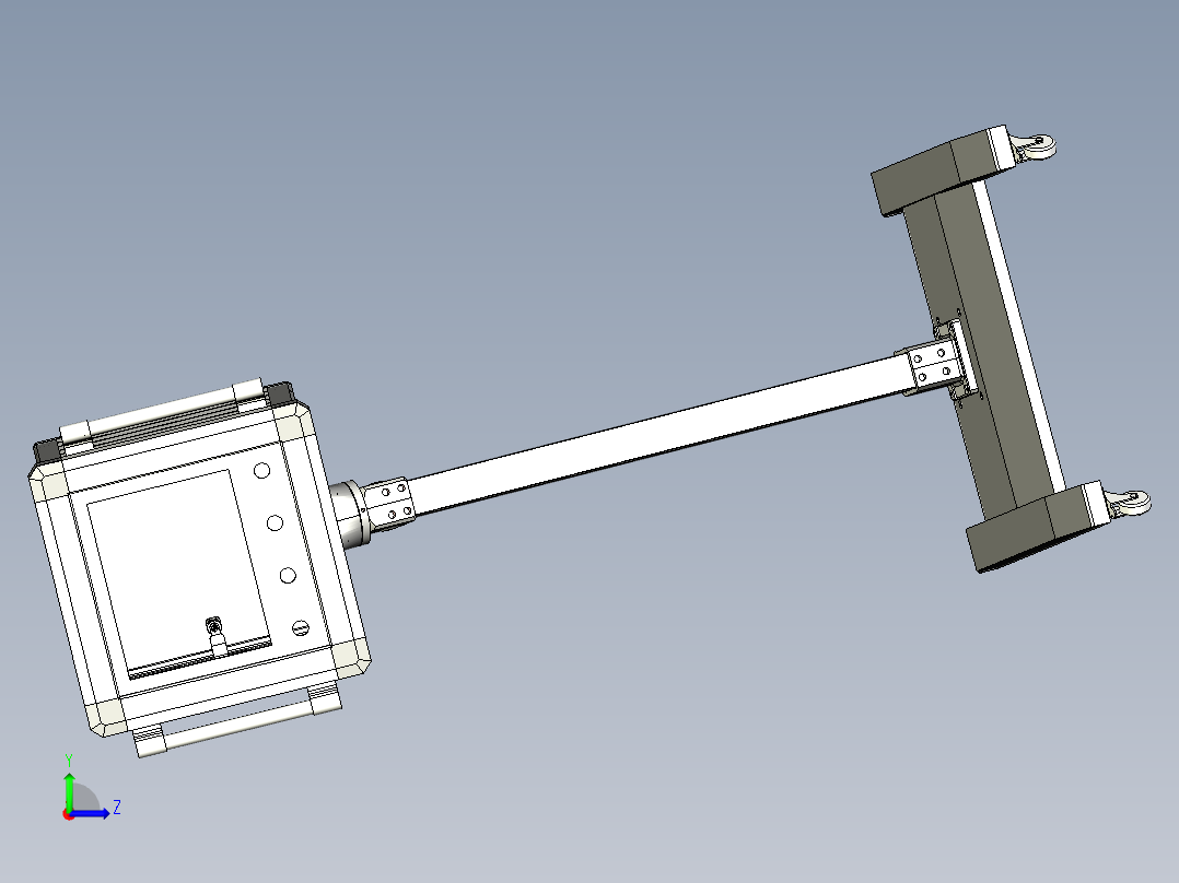 独有移动式触摸屏操作控制箱左视图