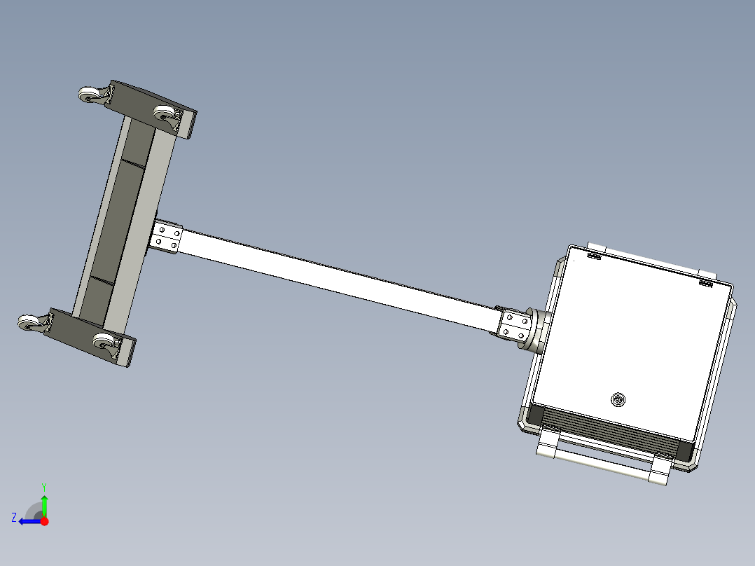 独有移动式触摸屏操作控制箱右视图