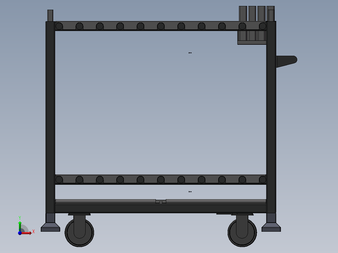 货架、托盘小车前视图