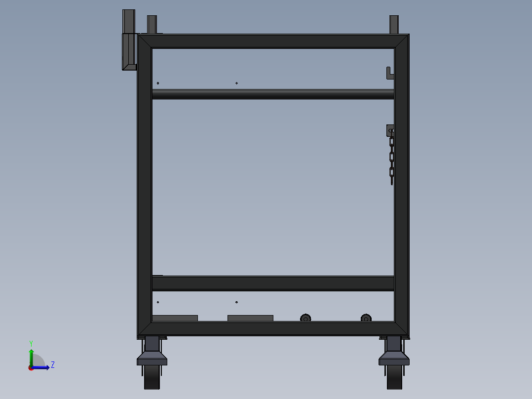 货架、托盘小车左视图