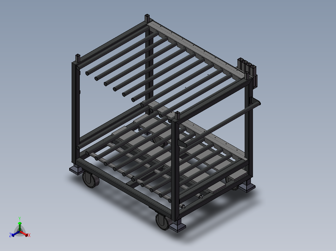 货架、托盘小车正等轴测图