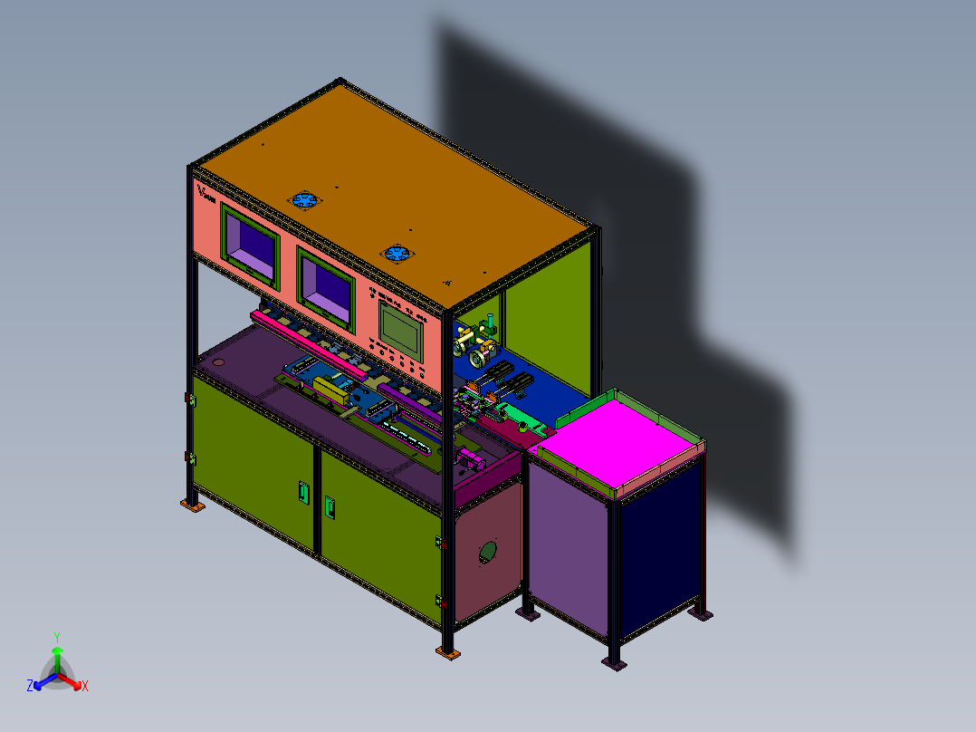 螺杆用非接触式检测设备正等轴测图