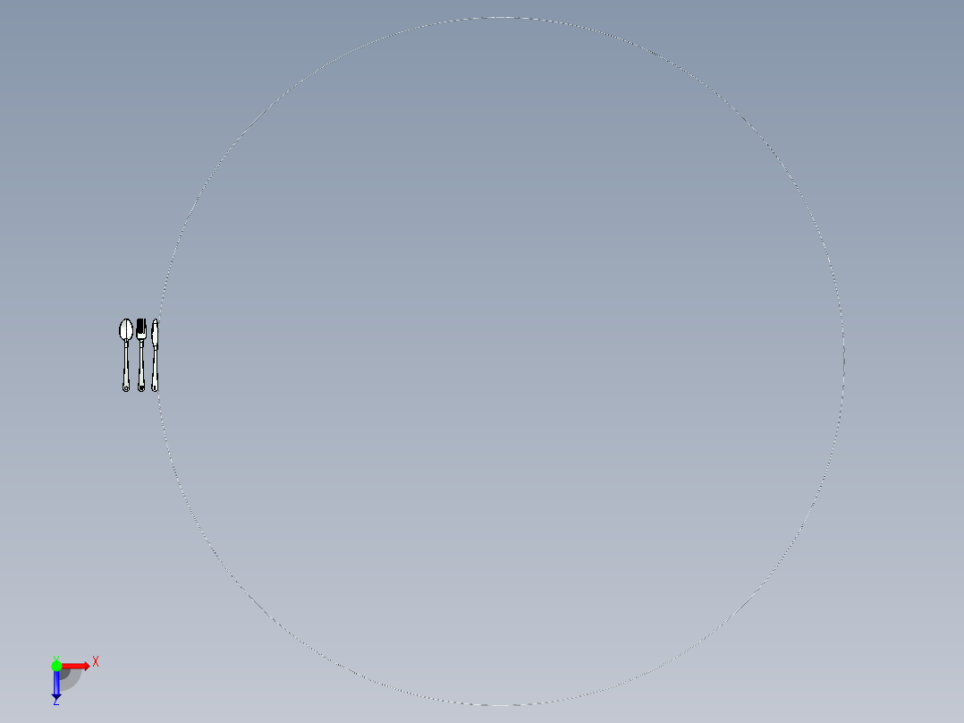 B2005215-餐具刀叉俯视图