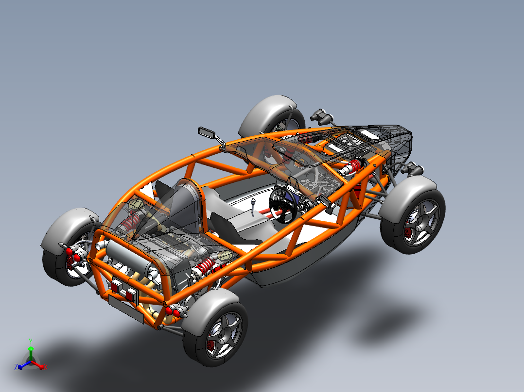 卡丁车 钢管车(8)正等轴测图