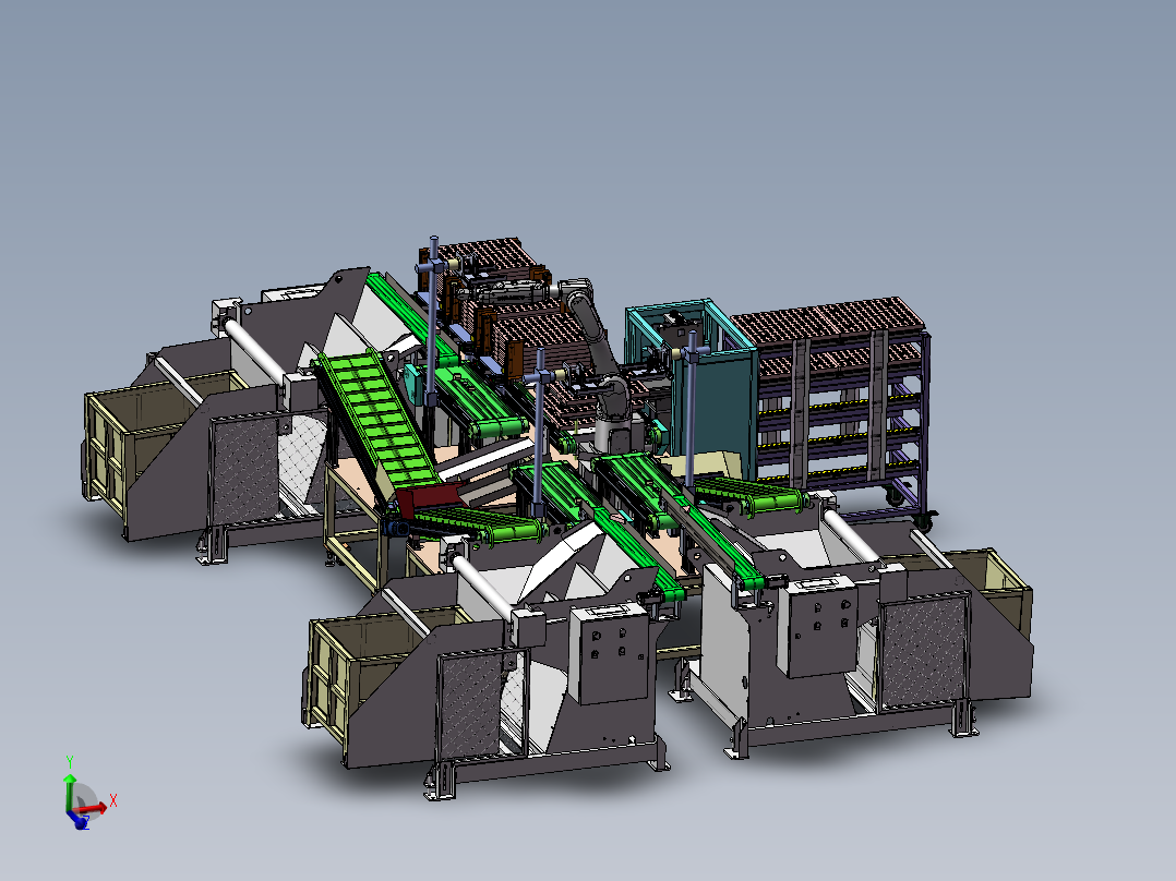 三料斗油管接头铸件摆盘上料  STP