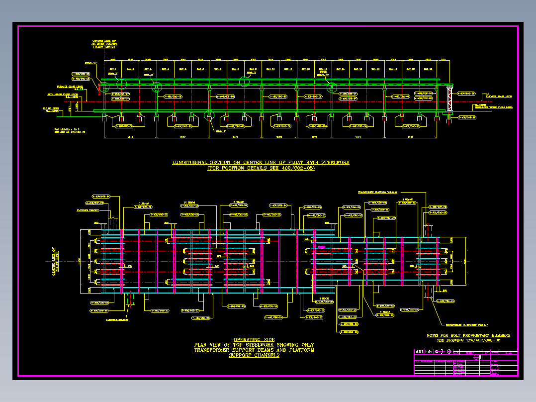 皮尔金顿 600T浮法玻璃锡槽钢构图纸