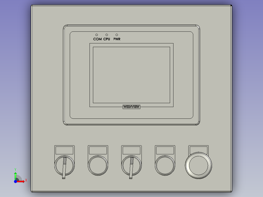 手动操作盒前视图