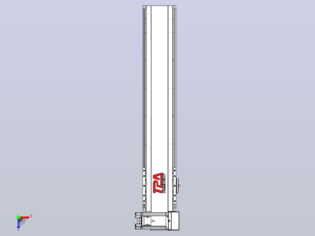 皮带直线轴半封闭可选导轨TPA-HNB-120D-110-L500-RU-Y-P40-N3俯视图