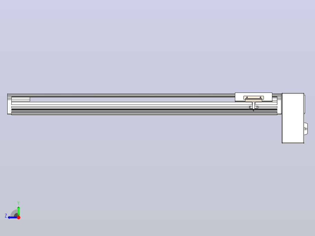皮带直线轴半封闭可选导轨TPA-HNB-105D-90-L600-LP-C-P20-N3右视图