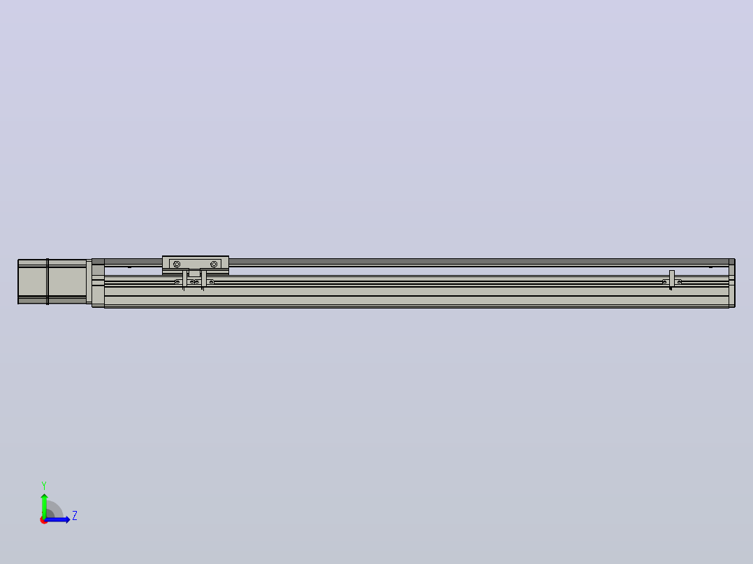 SYS12-BC-600-200W滚珠花健、支撑座、滚珠丝杠、交叉导轨、直线模组.STEP左视图