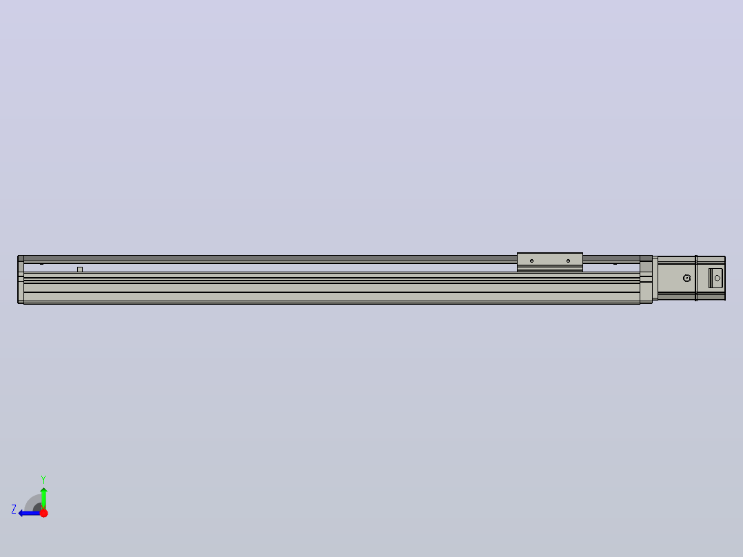 SYS12-BC-600-200W滚珠花健、支撑座、滚珠丝杠、交叉导轨、直线模组.STEP右视图