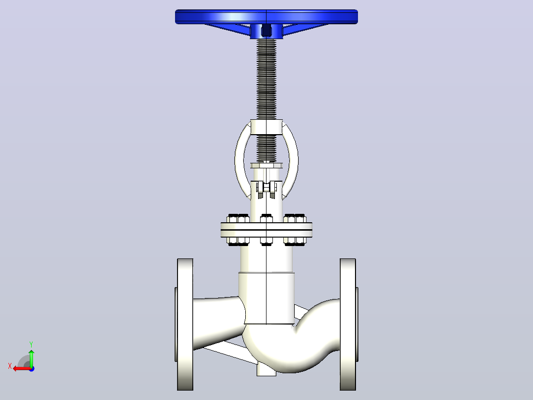 J41W-40R法兰连接截止阀[J41W-40R]DN25后视图