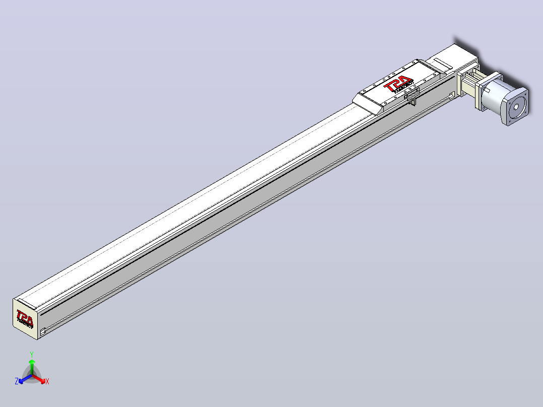 伺服电机集成皮带传动直线执行器TPA-OCB-100-192-L1250-DL-J90-N3主视图