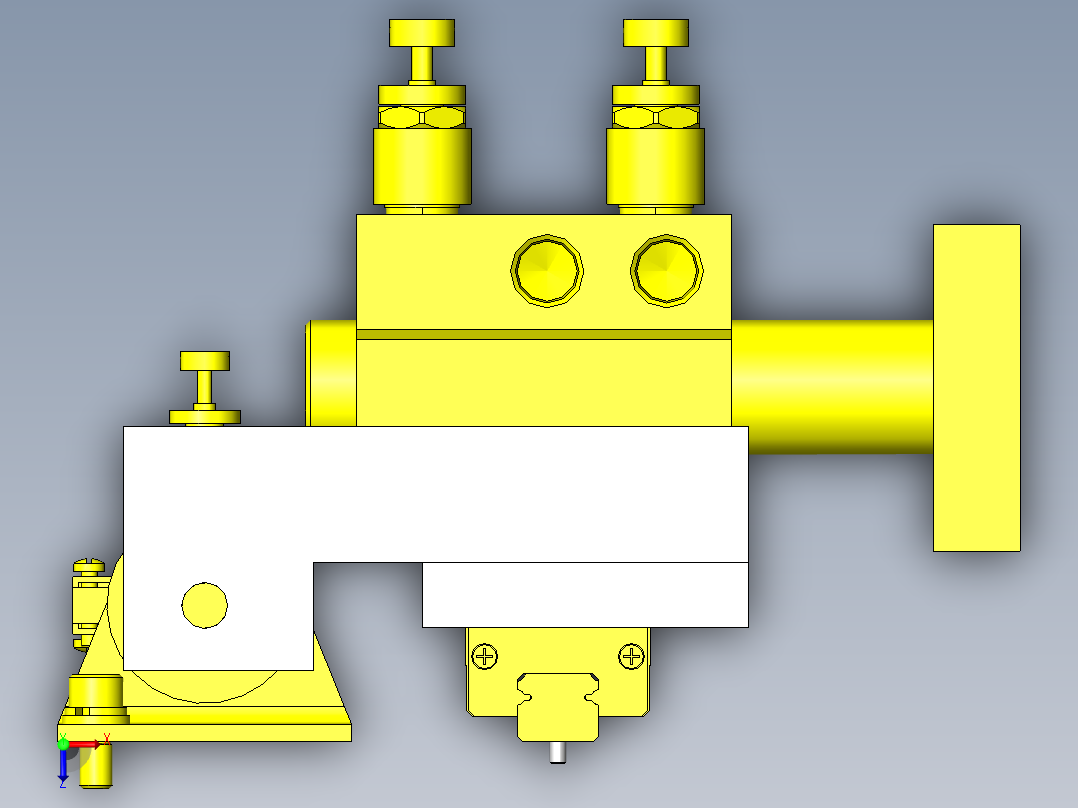 腔门开闭机构俯视图