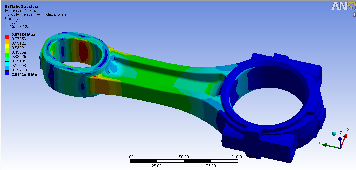 连杆的设计和有限元分析(sw+cad+说明书)