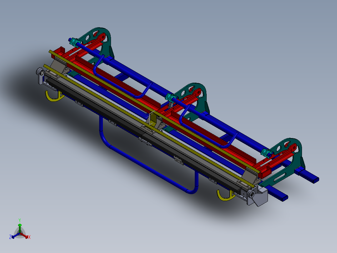 金属片折叠制动器正等轴测图