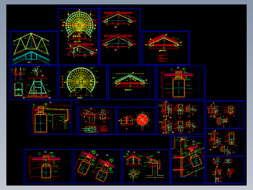 钢结构采光顶棚结构图纸下载