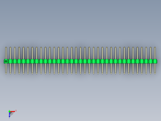 彩色公排针 100mil 2.54mm 系列-DS1022_green_3x35p_100mil_TypeD_rev1.0俯视缩略图