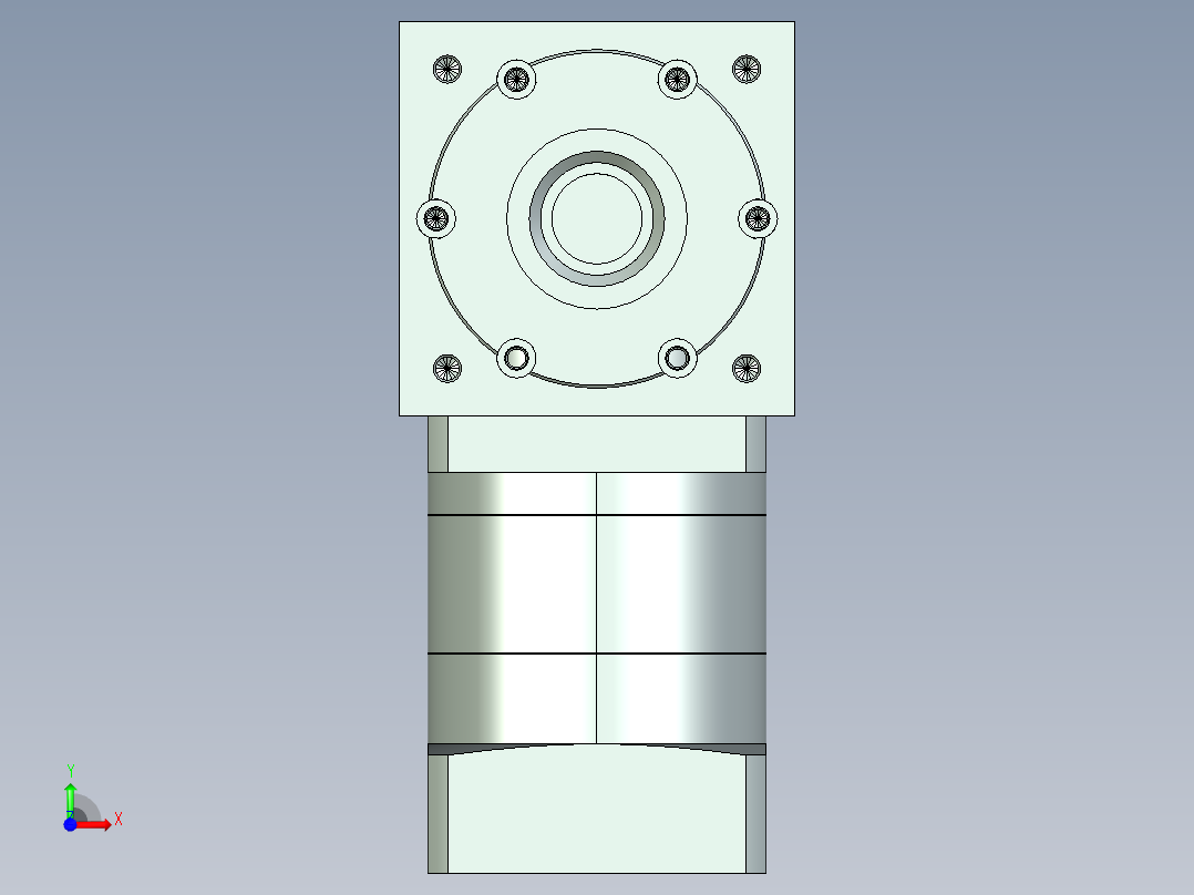 换向器PW70双轴 PLF60-L1 14-50-70-M4.stp前视图
