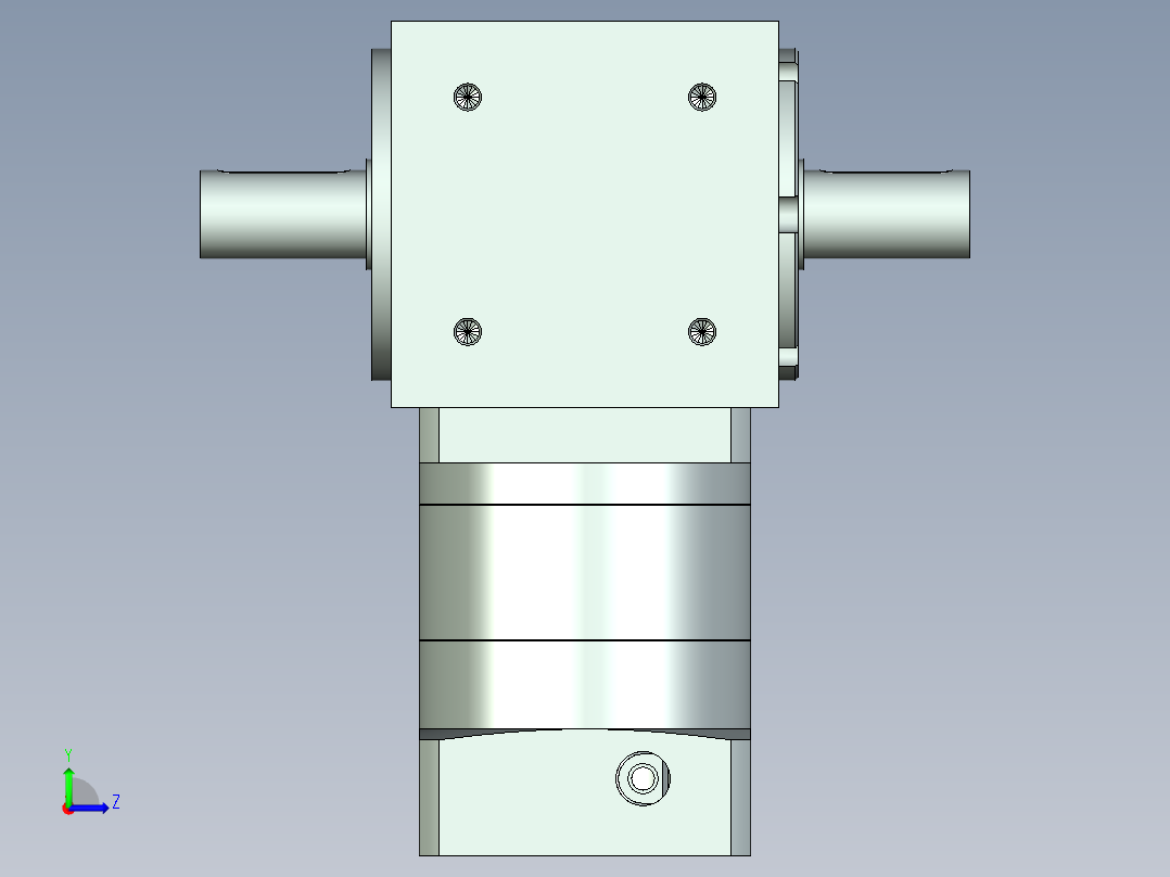 换向器PW70双轴 PLF60-L1 14-50-70-M4.stp左视图