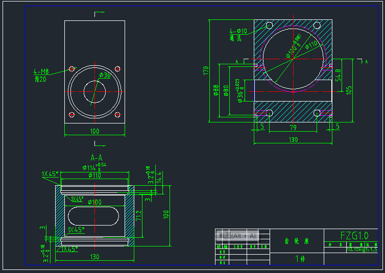 一种齿轮齿条翻转机构CAD图纸