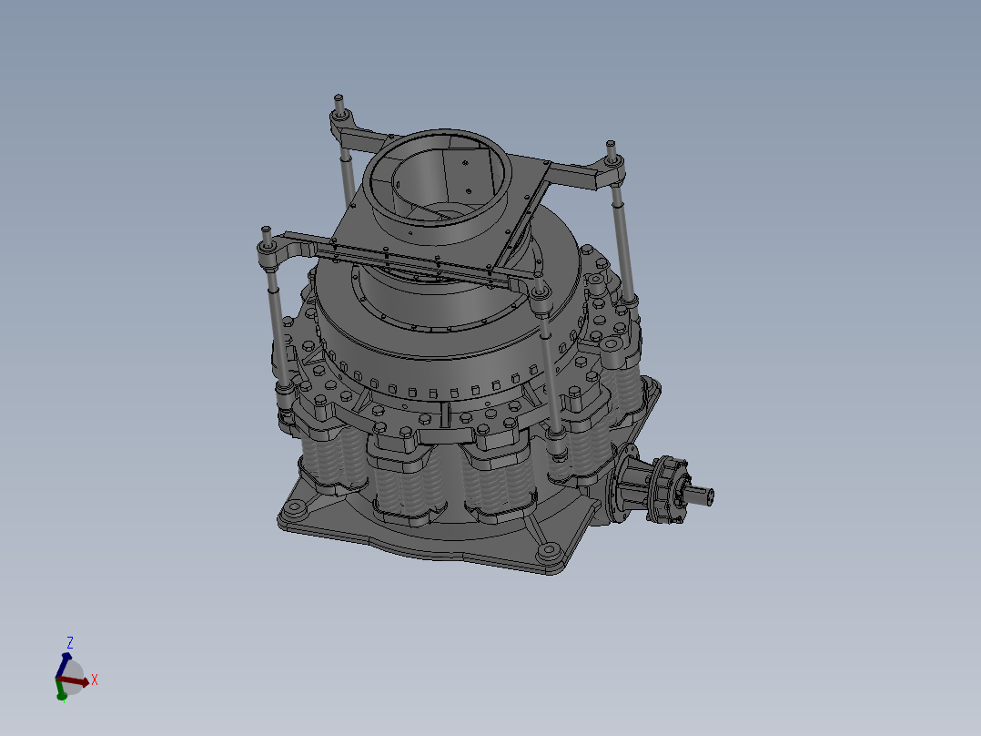 圆锥破碎机机械设计（pyb1200型圆锥式破碎机）【说明书+CAD图纸+SW三维+STEP x_t 通用格式+开题报告+外文翻译】