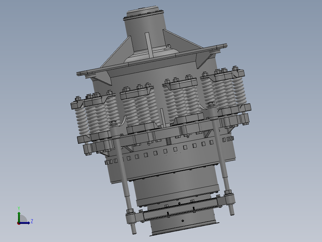 圆锥破碎机机械设计（pyb1200型圆锥式破碎机）【说明书+CAD图纸+SW三维+STEP x_t 通用格式+开题报告+外文翻译】左视图