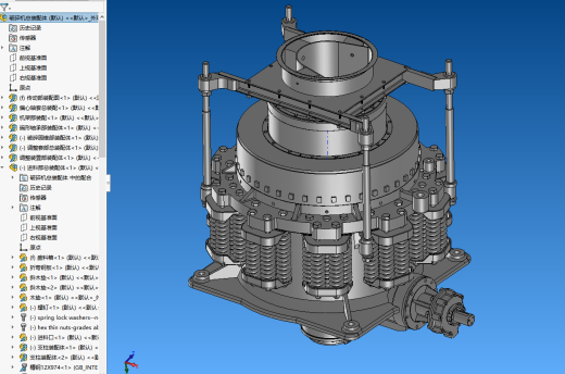 圆锥破碎机机械设计（pyb1200型圆锥式破碎机）【说明书+CAD图纸+SW三维+STEP x_t 通用格式+开题报告+外文翻译】缩略图