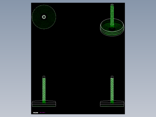 固定腳座406-2D多系列多零件图纸模型