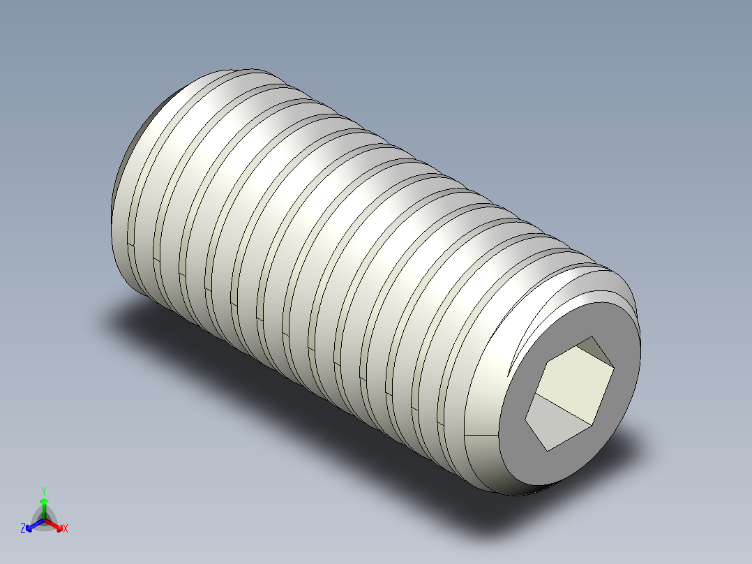 DIN 913-ISO 4026 固定螺钉-M14 L=30.STEP正等轴测图