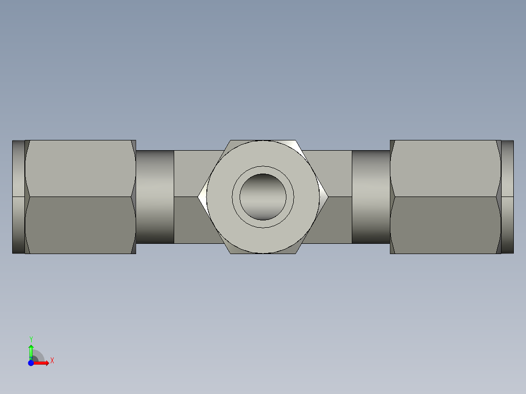卡套式工业通用硬管接头6_jbu-s前视图