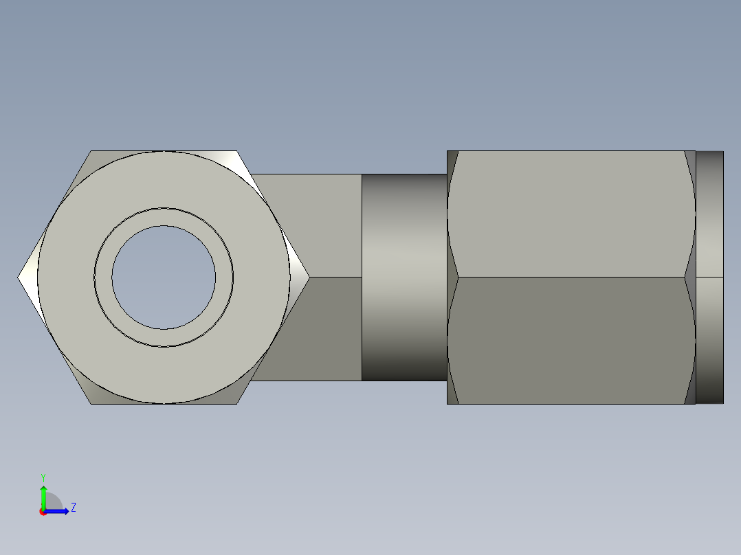 卡套式工业通用硬管接头6_jbu-s左视图