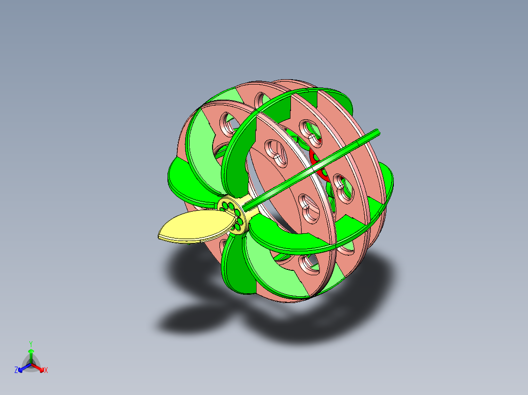 爱——苹果笔架正等轴测图
