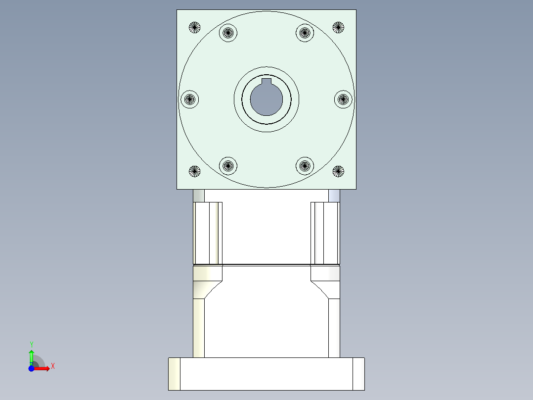 换向器PW110双孔 PGH90-L1 22-110-145-M8.stp前视图