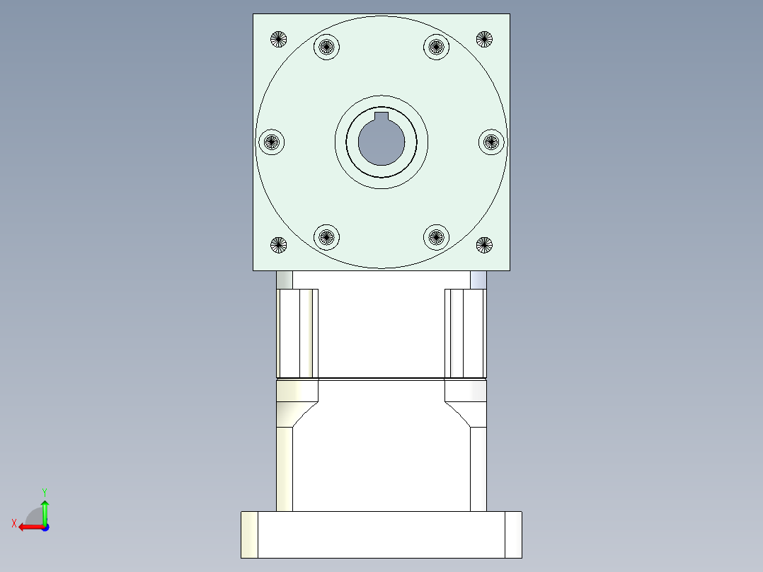 换向器PW110双孔 PGH90-L1 22-110-145-M8.stp后视图