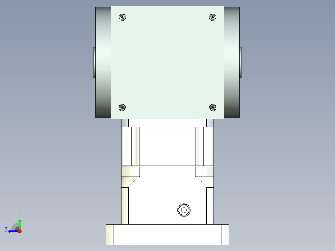换向器PW110双孔 PGH90-L1 22-110-145-M8.stp右视图