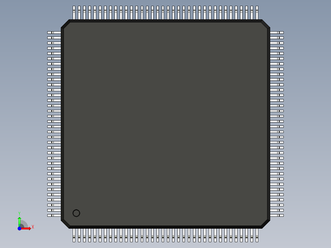 元器件3D封装QFP144_FPT-144P-M05164前视图