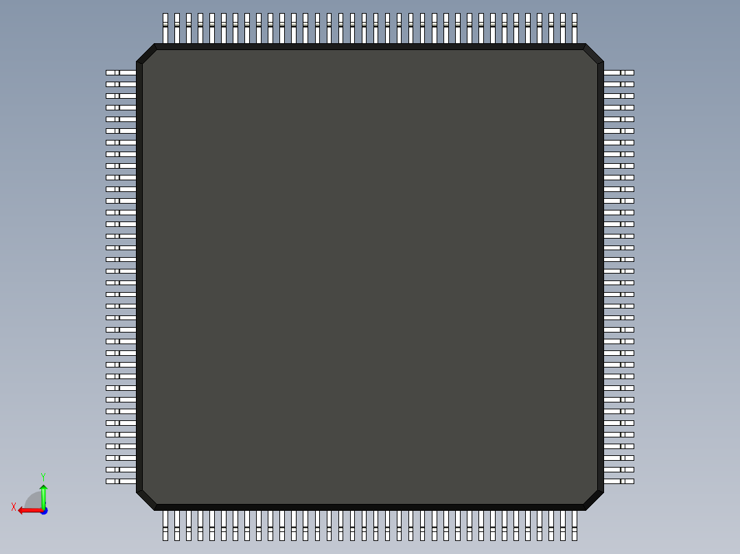 元器件3D封装QFP144_FPT-144P-M05164后视图