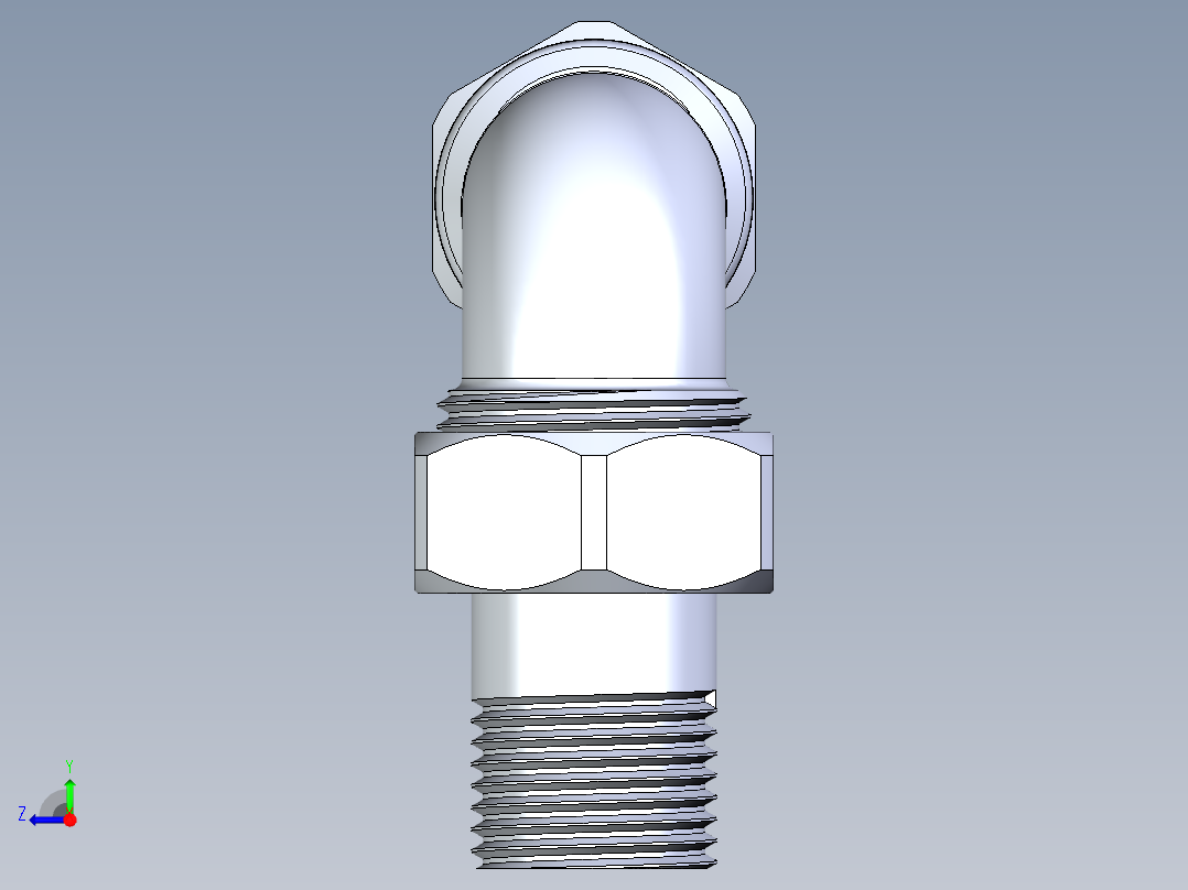 散热器接头G 1-2英寸右视图