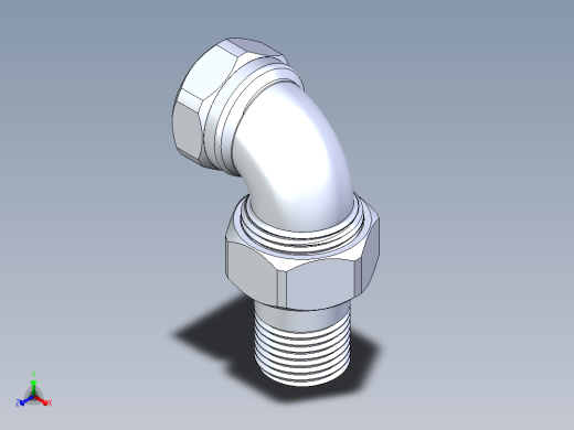 散热器接头G 1-2英寸正等轴测缩略图