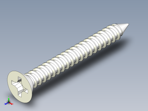 m3-13-to-40-沉头自攻螺丝-Screw M3 x 25 for Wood.STEP正等轴测缩略图