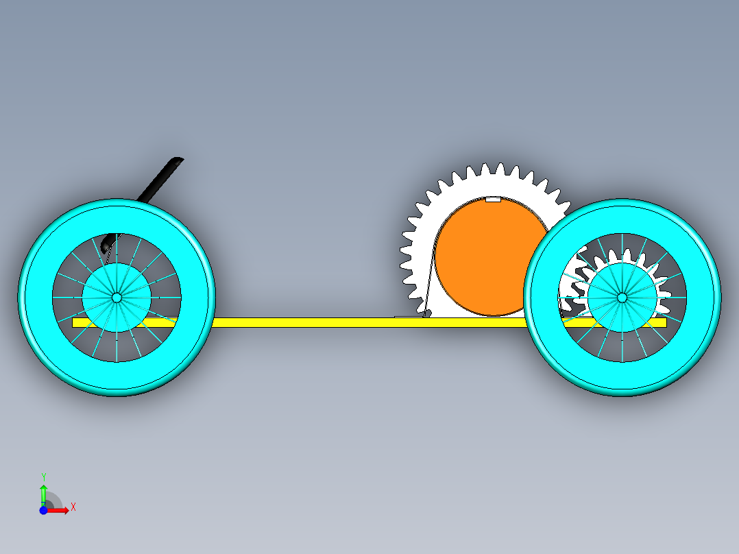 太阳能小车模型三维前视图