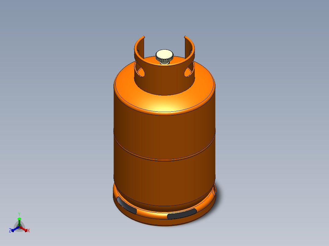 气瓶6正等轴测图