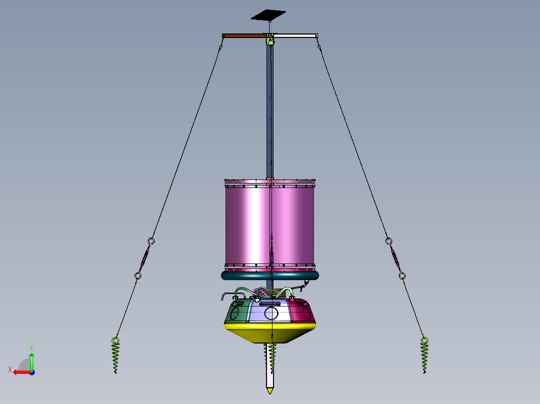 森林雾水截留通量收集装置后视图