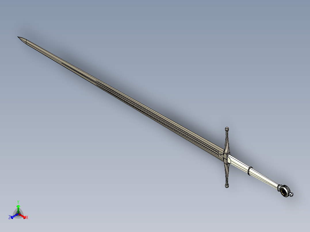 剑、宝剑(92)正等轴测图